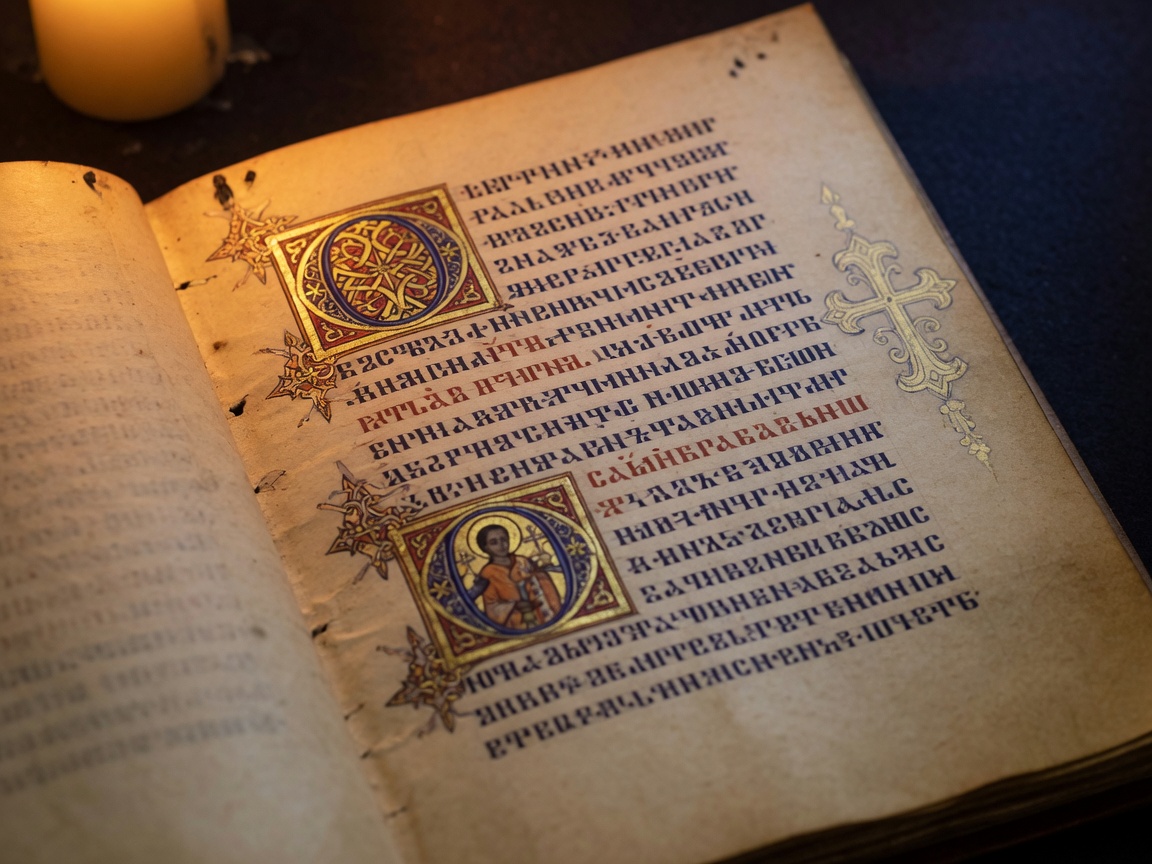 Illuminated manuscript light — truth preserved and passed on
